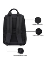 Unisex Black Casual Solid Backpack