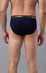 Men's Navy Mid-Rise Solid Brief