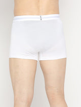 Men's White Mid-Rise Solid Trunk