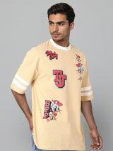 Men's Oversized Tom & Jerry Printed Round Neck Tshirt