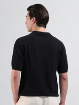 Men's Slim Fit Textured Polo Collar Tshirt