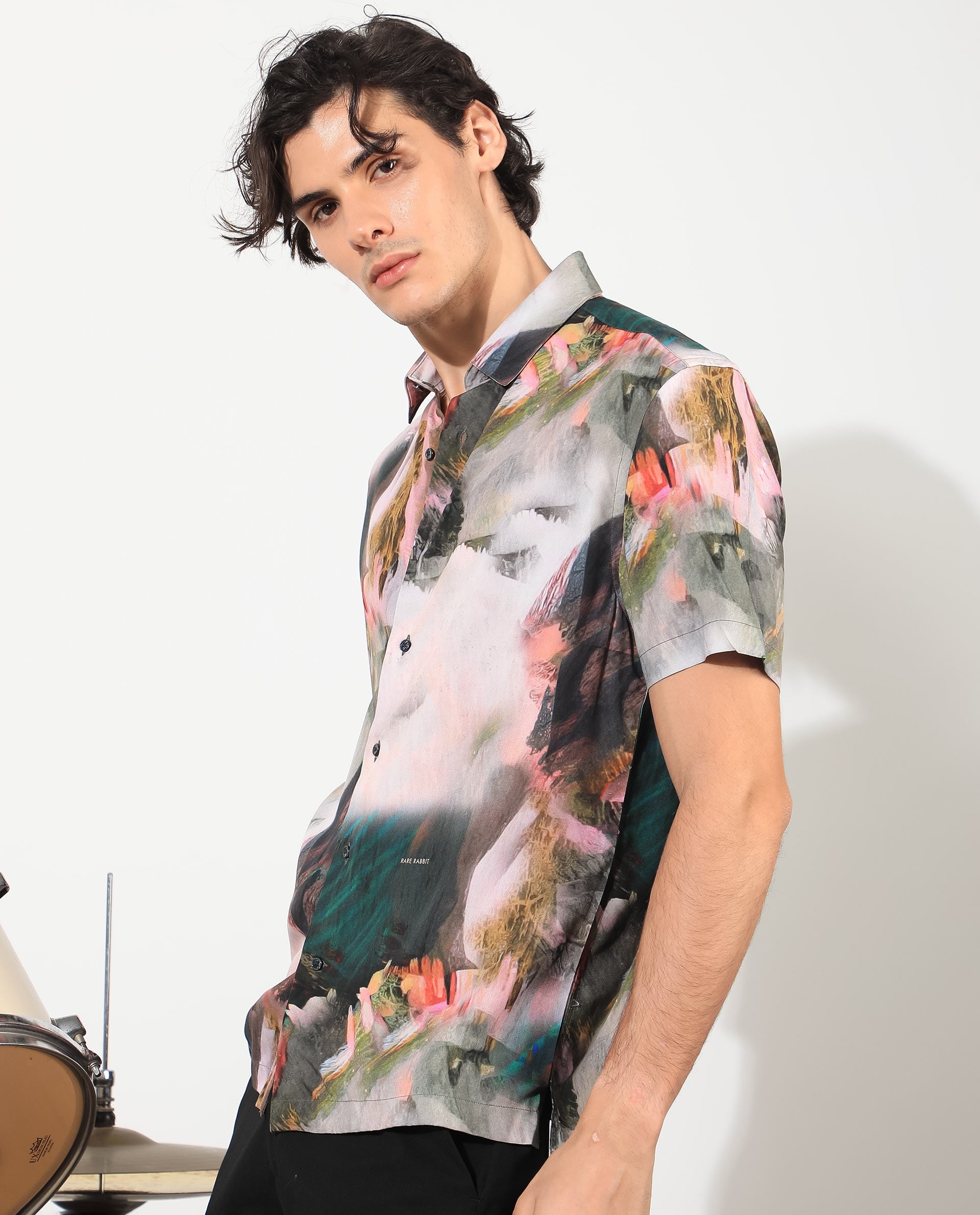 Men's Multicolor Casual Regular Fit Printed Half Sleeves Shirt