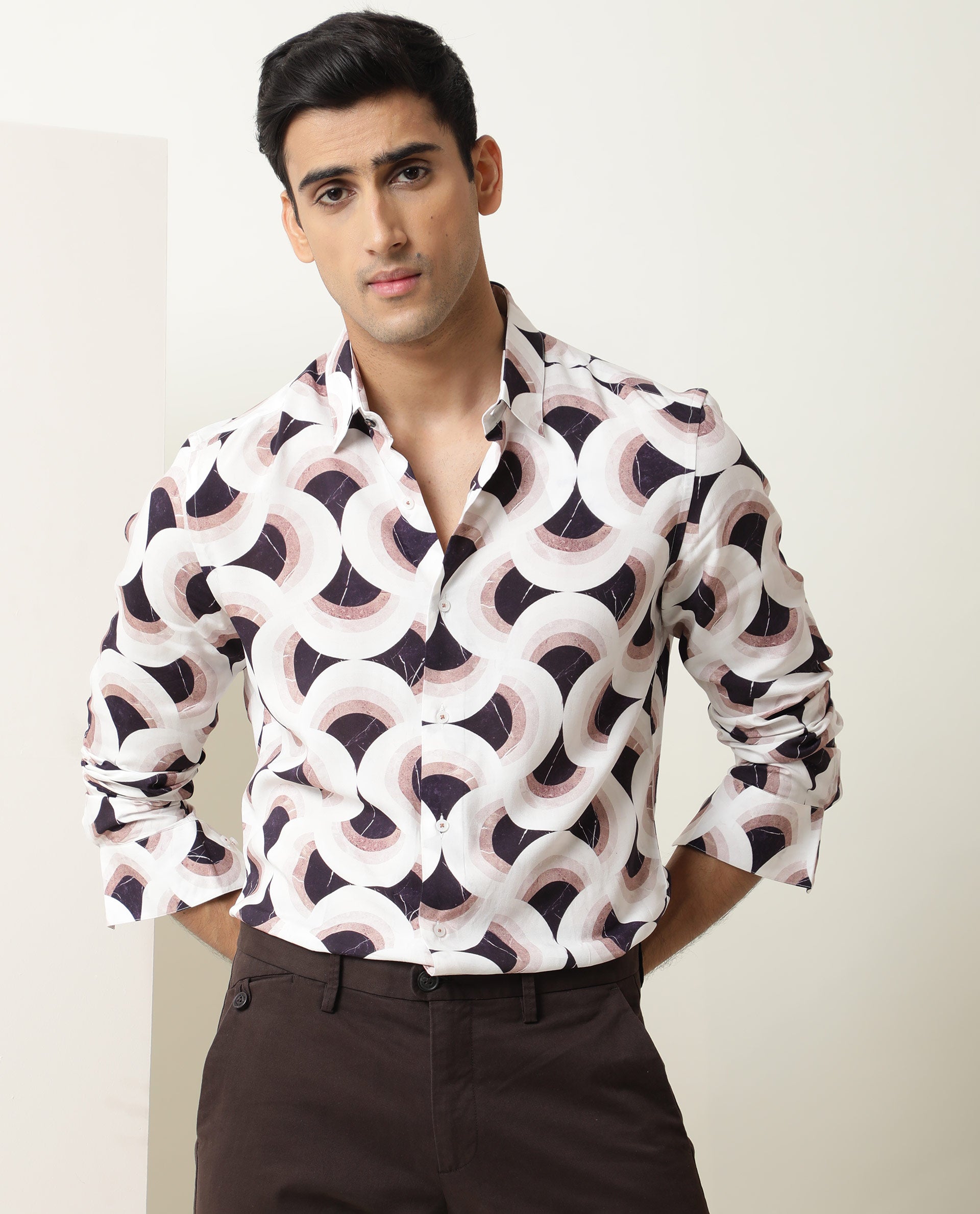 Men's Multicolor Casual Regular Fit Printed Full Sleeves Shirt
