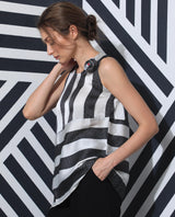 Women's White Casual Sleeveless Top