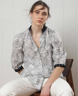 Women's White Casual Three Quarter Sleeves Top