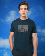 Men's Green Casual Slim Fit Printed Half Sleeves Tshirt