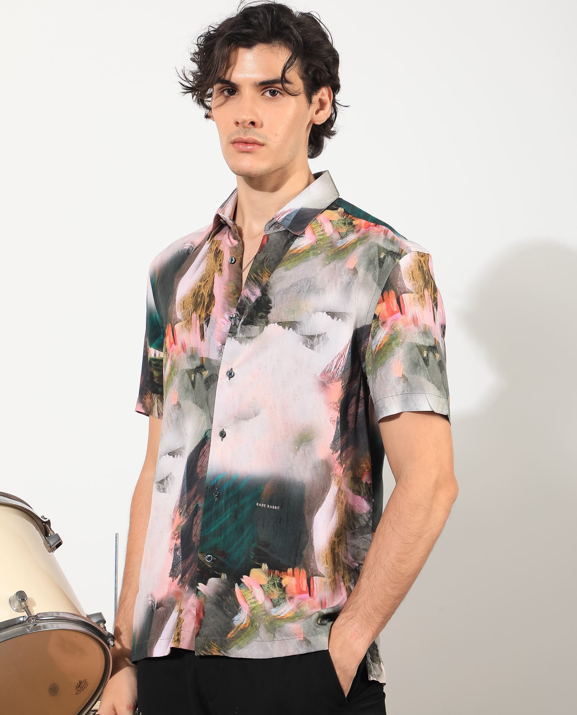 Men's Multicolor Casual Regular Fit Printed Half Sleeves Shirt
