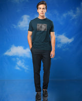 Men's Green Casual Slim Fit Printed Half Sleeves Tshirt