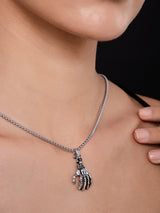 Women's Silver Bone-jangle Necklace