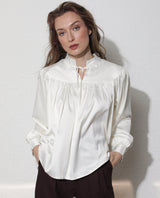 Women's White Casual Full Sleeves Top