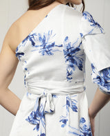 Women's White Casual One Shoulder Dress