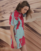 Women's Red Casual Half Sleeves Dress