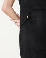 Women's Sions Black Round Neck Short Sleeves Mini Dress