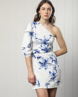 Women's White Casual One Shoulder Dress