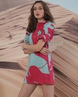 Women's Red Casual Half Sleeves Dress