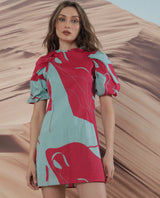 Women's Red Casual Half Sleeves Dress
