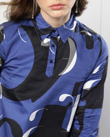 Women's Blue Casual Full Sleeves Dress