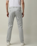 Men's Grey Casual Slim Fit Printed Trouser
