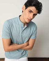 Men's Grey Casual Slim Fit Solid Half Sleeves Tshirt