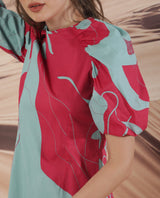 Women's Red Casual Half Sleeves Dress