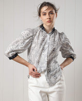 Women's White Casual Three Quarter Sleeves Top