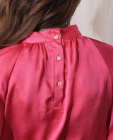 Women's Pink Casual Full Sleeves Top