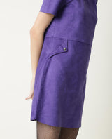 Women's Sions Purple Round Neck Short Sleeves Mini Dress