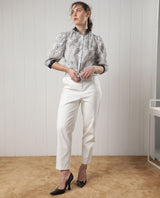 Women's White Casual Three Quarter Sleeves Top