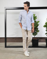 Men's Blue Formal Regular Fit Solid Full Sleeves Shirt