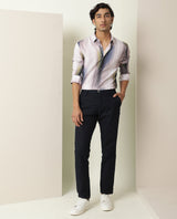Men's Blue Casual Regular Fit Printed Full Sleeves Shirt