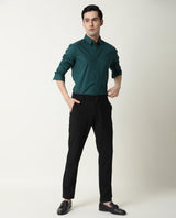 Men's Blue Formal Regular Fit Solid Full Sleeves Shirt