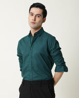 Men's Blue Formal Regular Fit Solid Full Sleeves Shirt