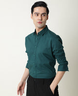 Men's Blue Formal Regular Fit Solid Full Sleeves Shirt