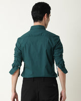 Men's Blue Formal Regular Fit Solid Full Sleeves Shirt