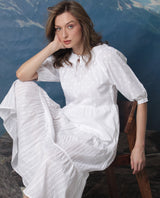 Women's White Casual Half Sleeves Dress