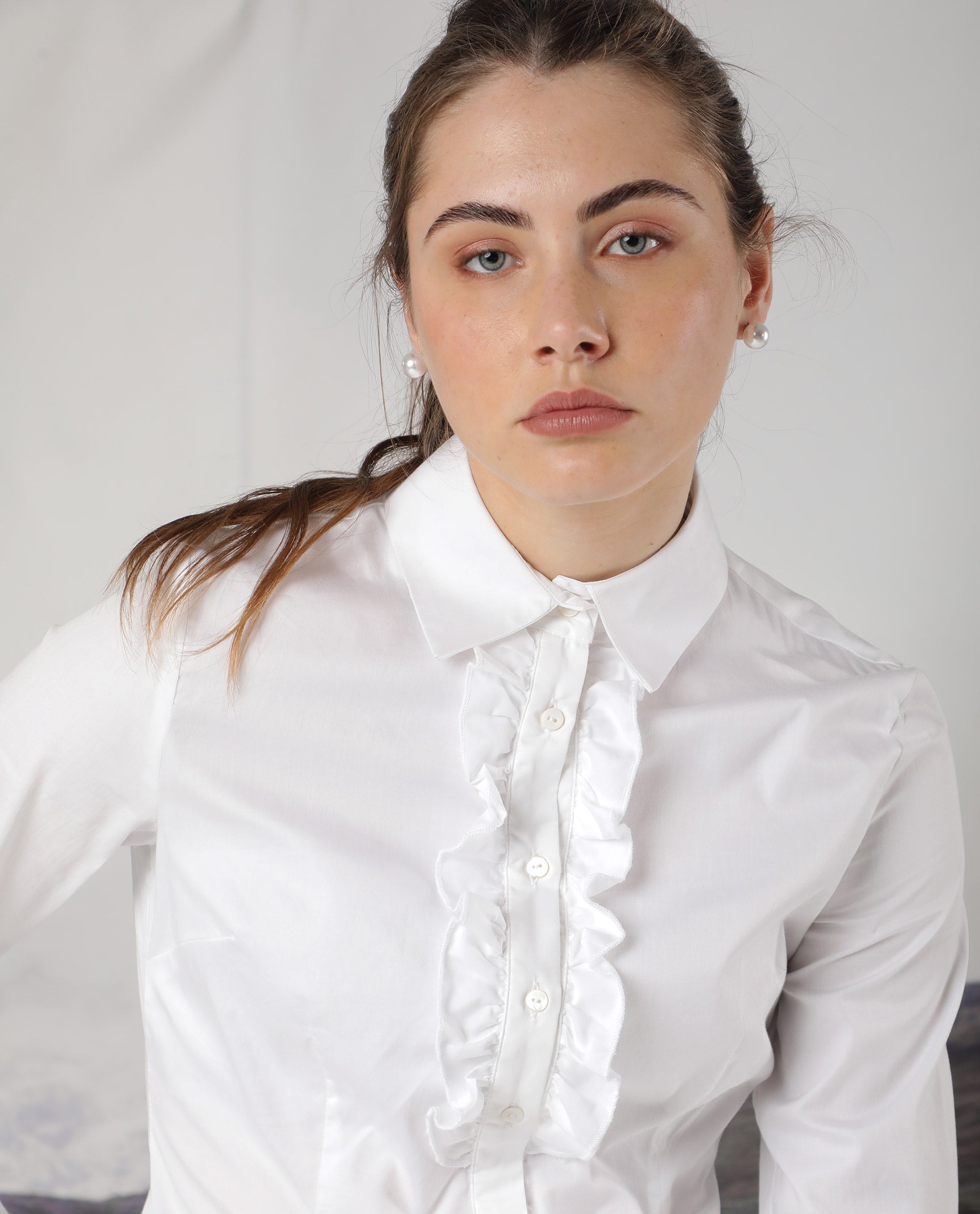 Women's White Casual Full Sleeves Top