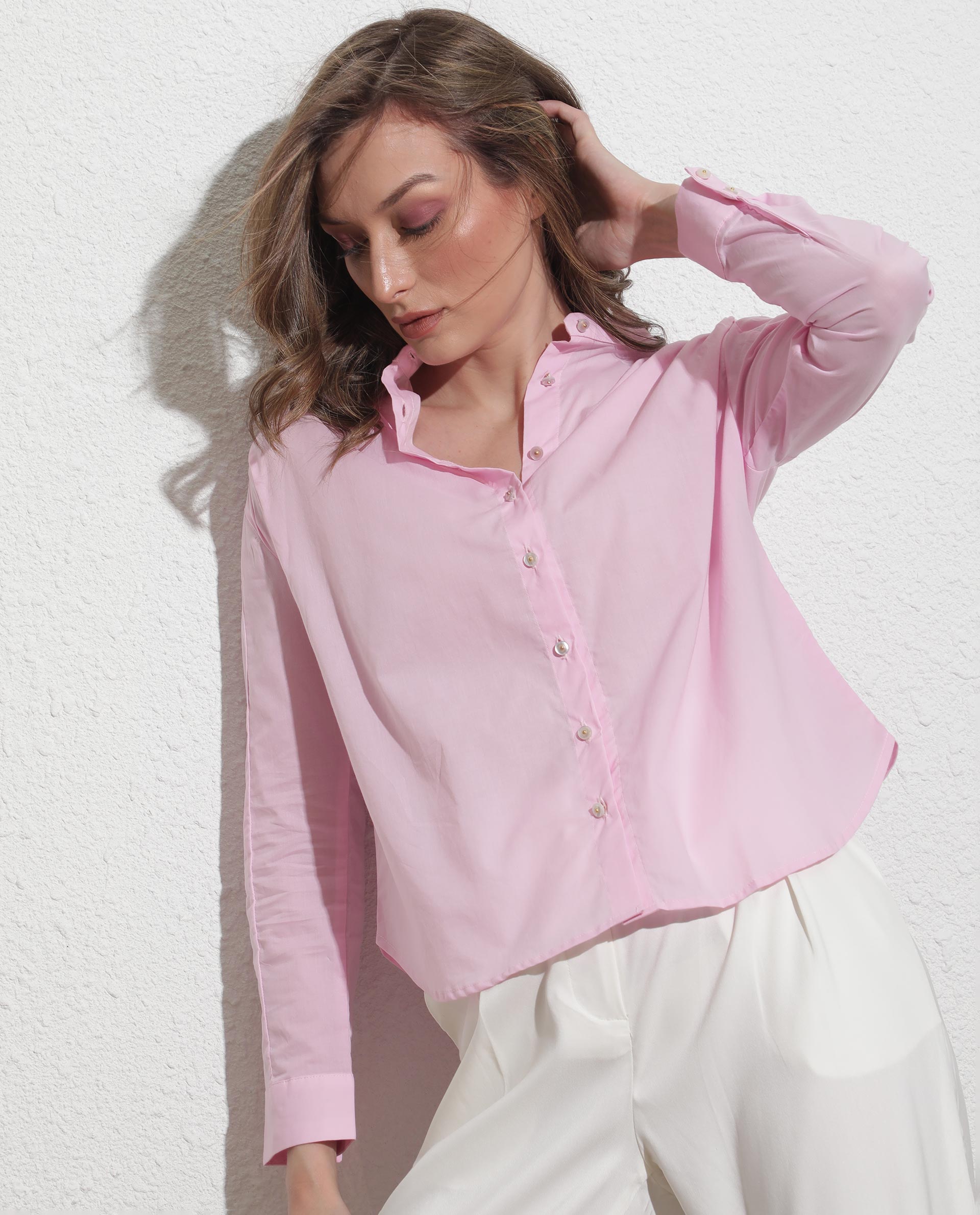 Women's Purple Casual Full Sleeves Shirt