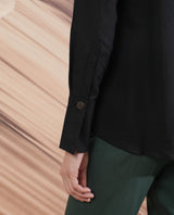 Women's Black Casual Full Sleeves Top