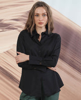 Women's Black Casual Full Sleeves Top
