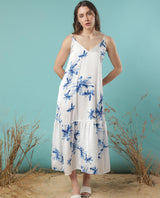 Women's White Casual Sleeveless Dress