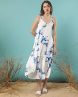 Women's White Casual Sleeveless Dress