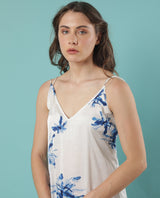 Women's White Casual Sleeveless Dress