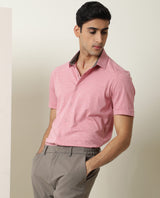 Men's Pink Casual Regular Fit Solid Half Sleeves Shirt