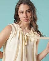 Women's Beige Casual Sleeveless Top