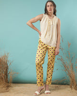Women's Beige Casual Sleeveless Top