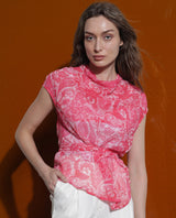 Women's Pink Casual Half Sleeves Top