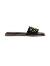Women's Black Studded Slide Sandals