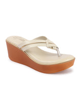 Women's Crisscross Strap Wedge Thong Sandals