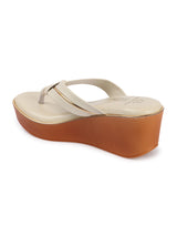 Women's Crisscross Strap Wedge Thong Sandals