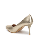 Women's Textured Pointed Toe Stiletto Pump Heel Block